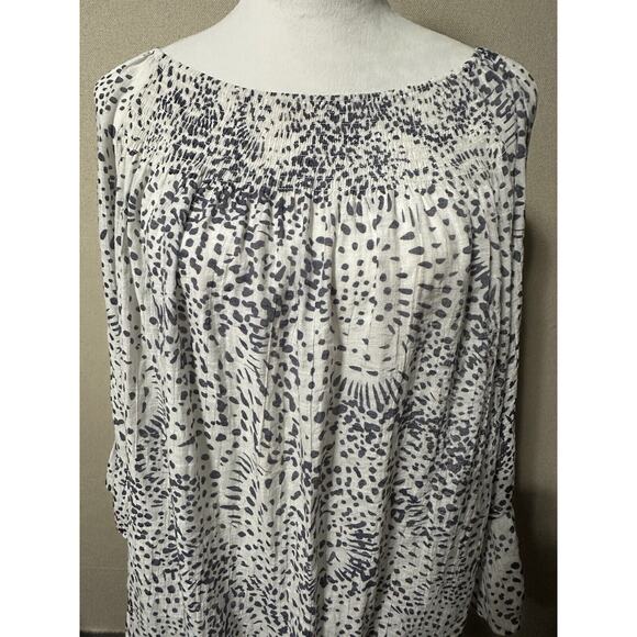 Zac & Rachel Women’s Top Blouse 1X Plus Size Flowy Elastic Neckline Long Sleeve - Picture 8 of 13